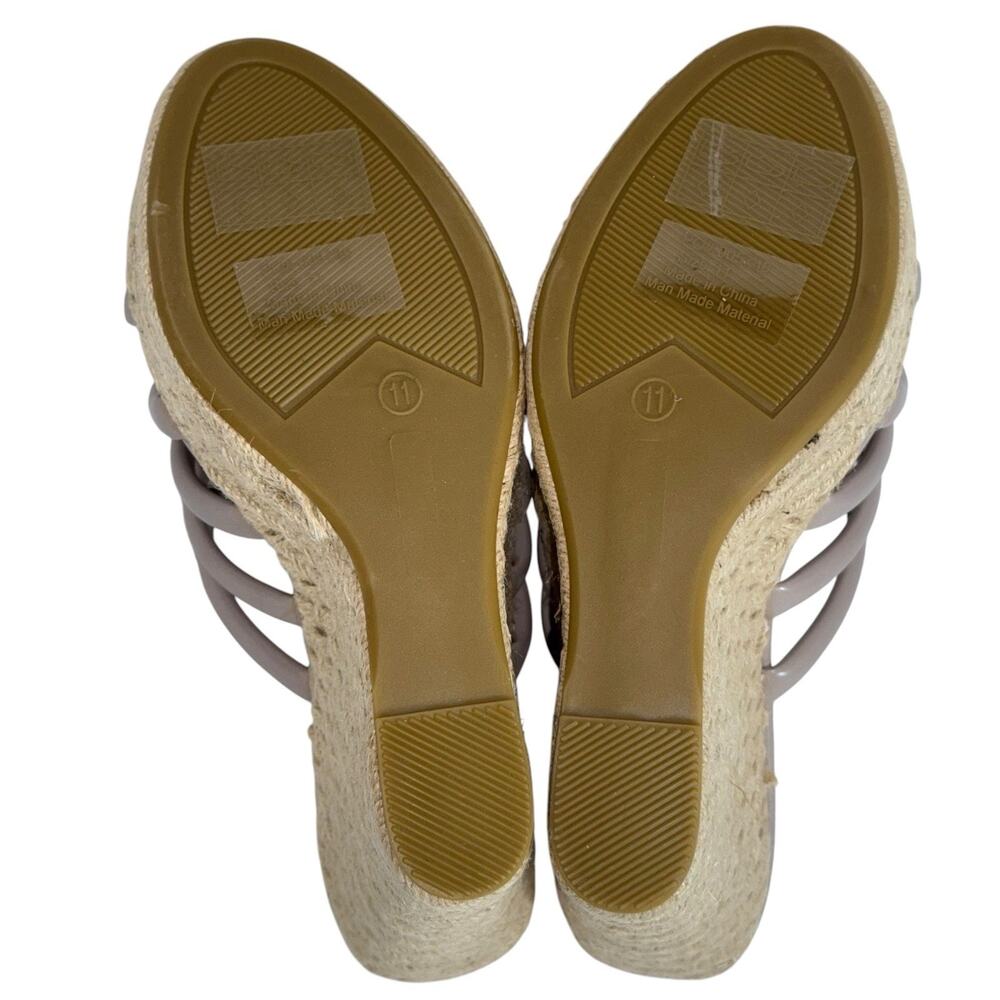 Journee Collection Cynthie Taupe Women's Wedge Open Toe Slip On sandals SZ/11 - Picture 10 of 10